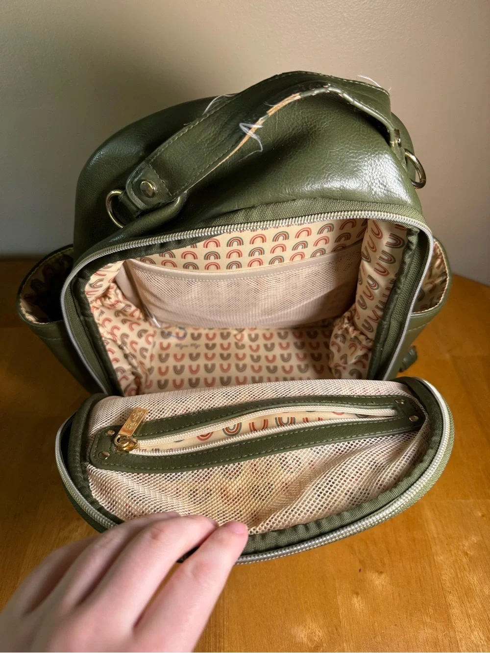 Itzy Ritzy Olive Green Baby Diaper Backpack